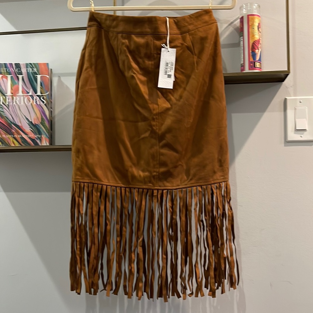 <<Faux•Suede•Tassel•Skirt>>